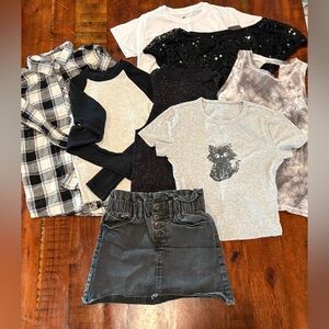 Preteen sparkle grunge monochrome lot 8-11size